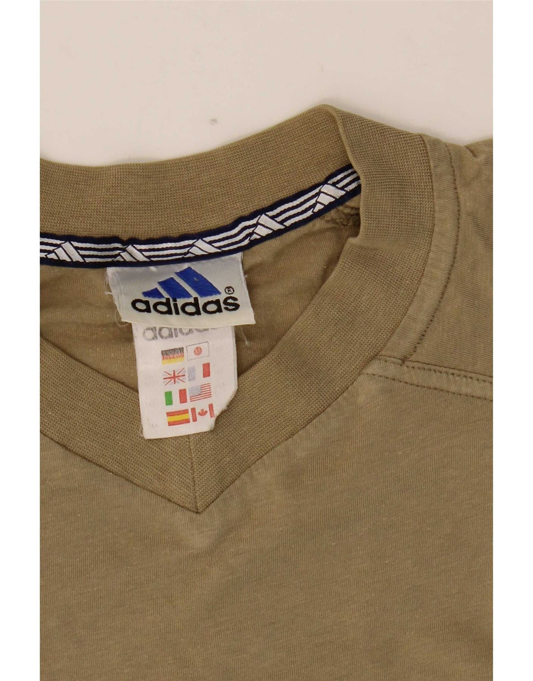 Tricou pentru bărbați Adidas Top Mediu Kaki Bumbac