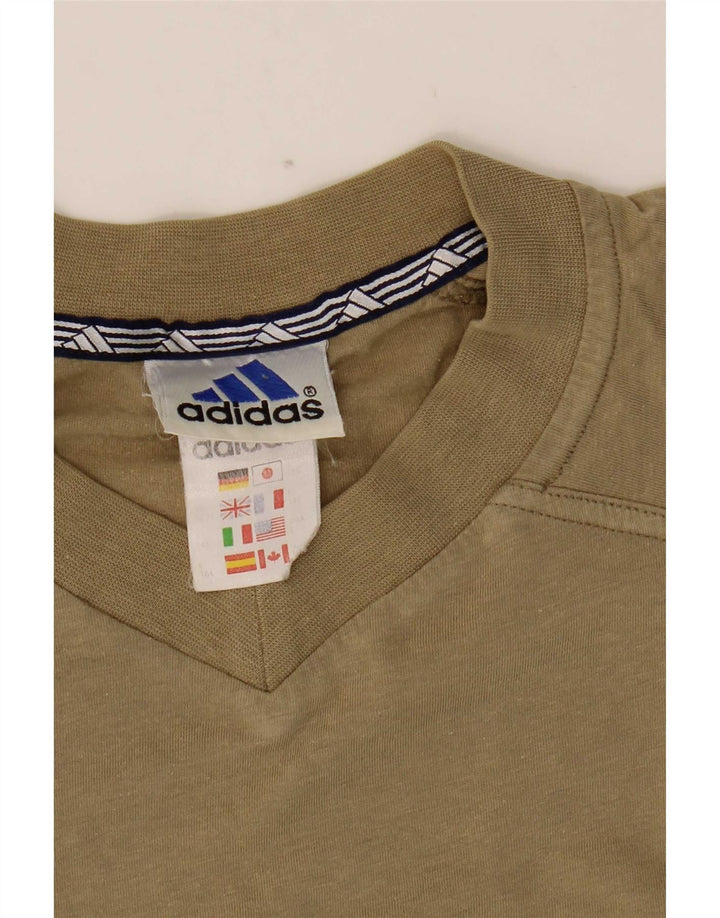 Tricou pentru bărbați Adidas Top Mediu Kaki Bumbac