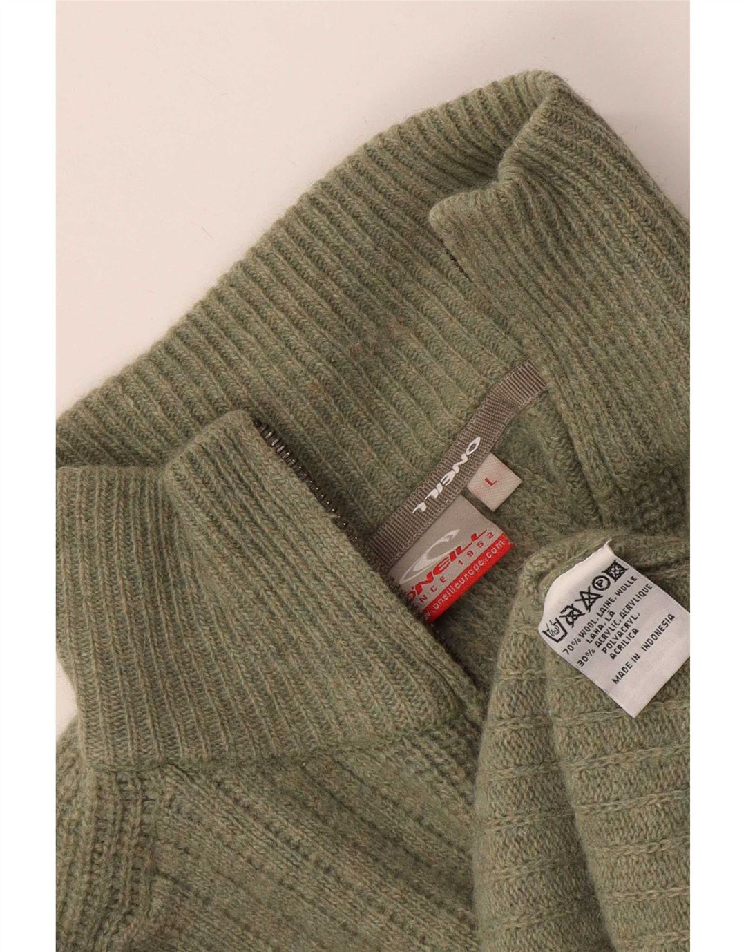 Pulover cardigan cu fermoar complet O'Neill pentru bărbați, lână mare kaki