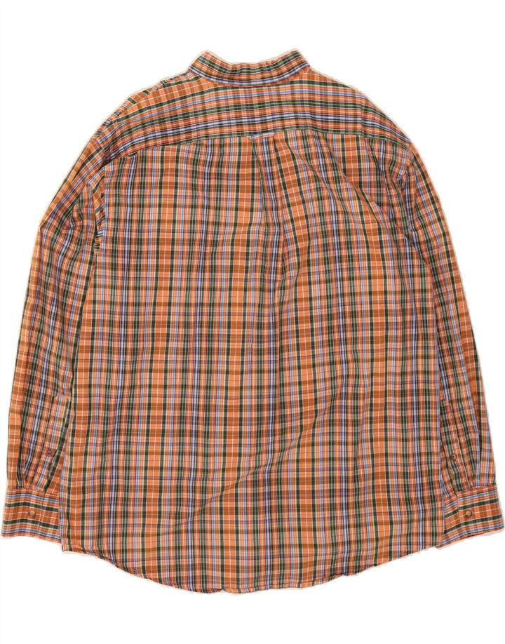 IZOD Mens Big & Tall Shirt 2XL Orange Check Cotton Vintage Izod and Second-Hand Izod from Messina Hembry 