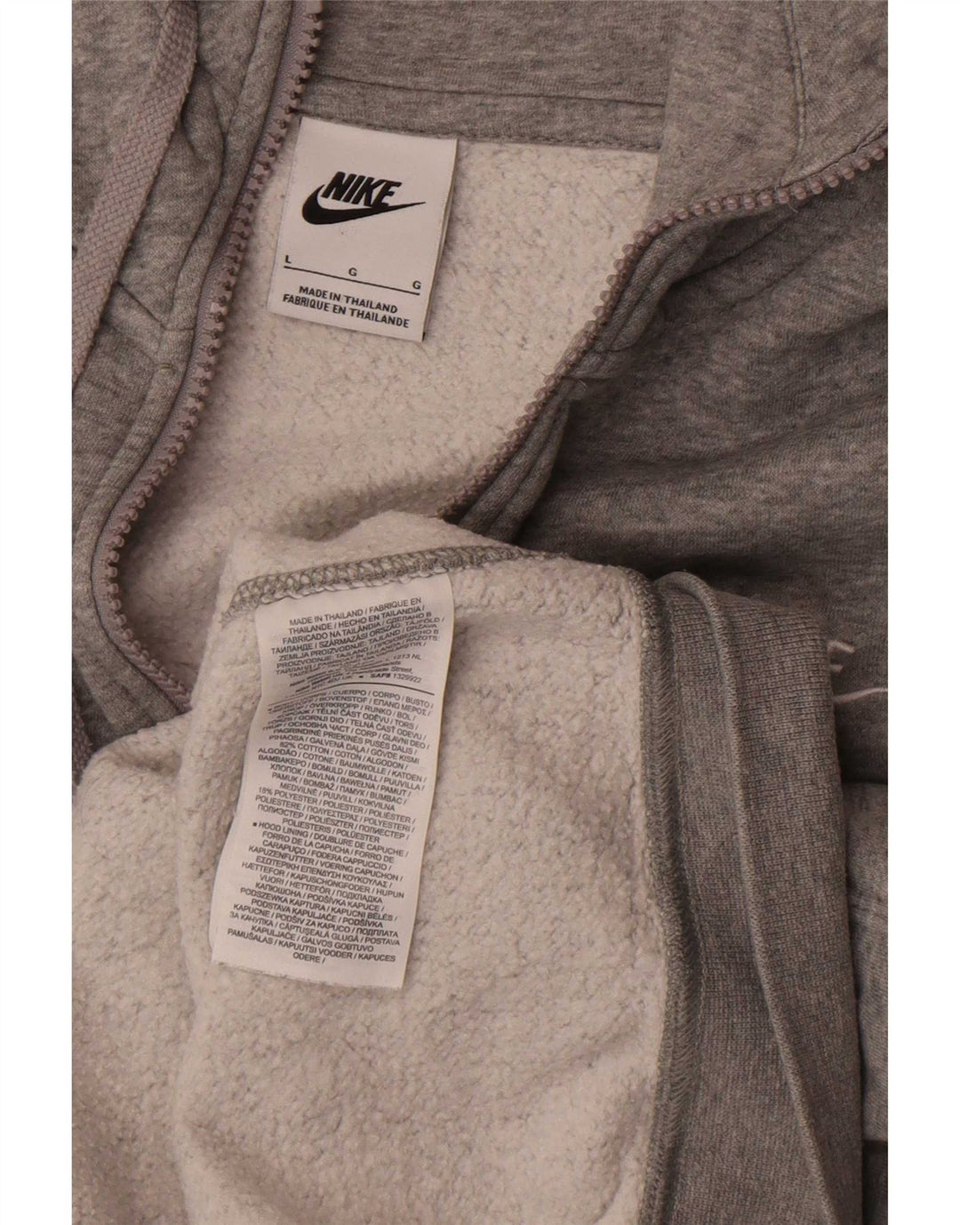 Pulover Nike pentru bărbați, cu formă regulată, cu fermoar, bumbac mare, gri