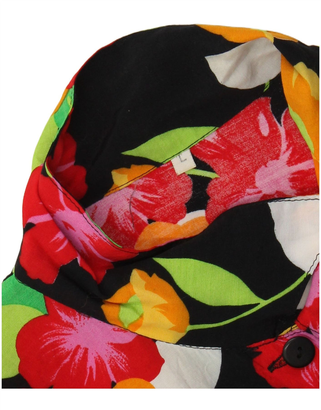 Bluză cămașă cu mânecă scurtă pentru femei VINTAGE UK 16 mare, neagră, florală