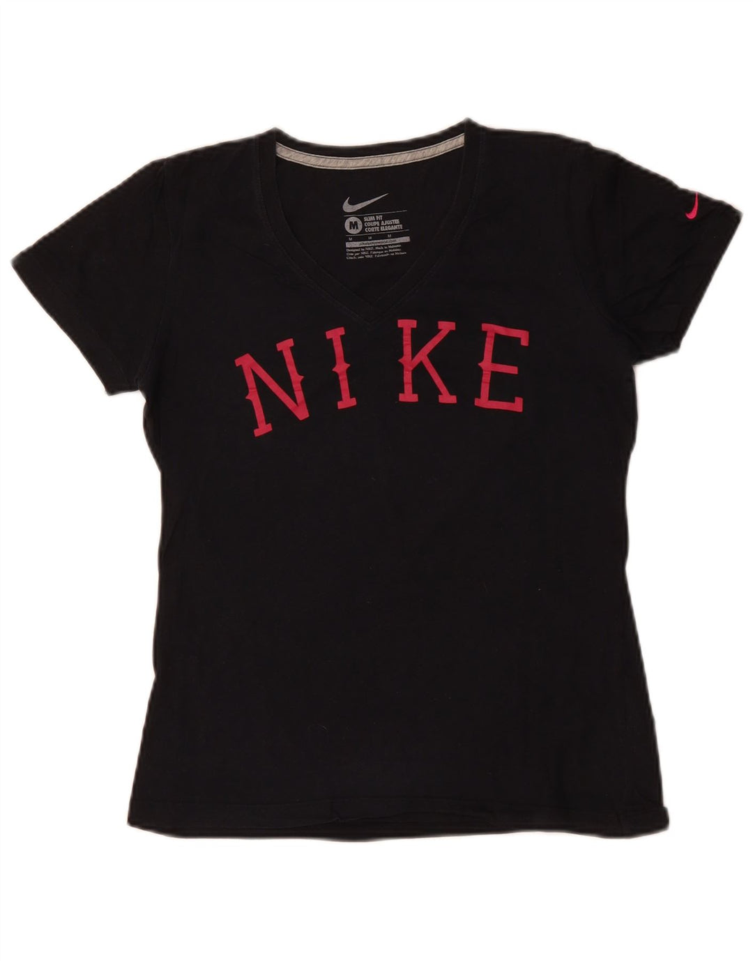 Tricou grafic NIKE pentru femei Slim Fit Top UK 12 Bumbac mediu negru