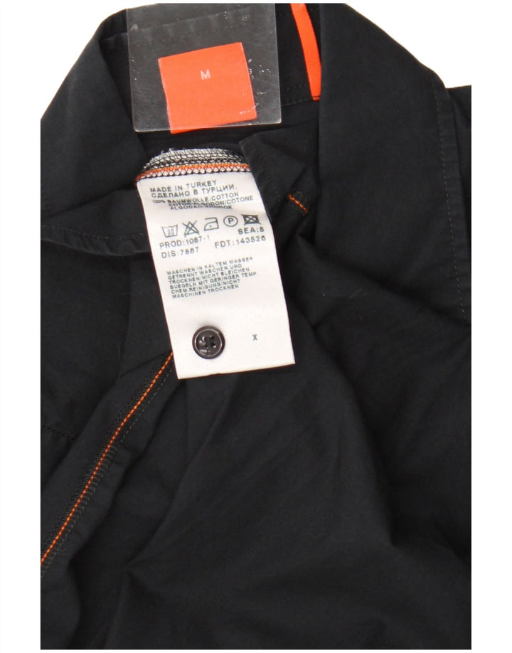 Cămașă pentru bărbați Hugo Boss, bumbac mediu negru