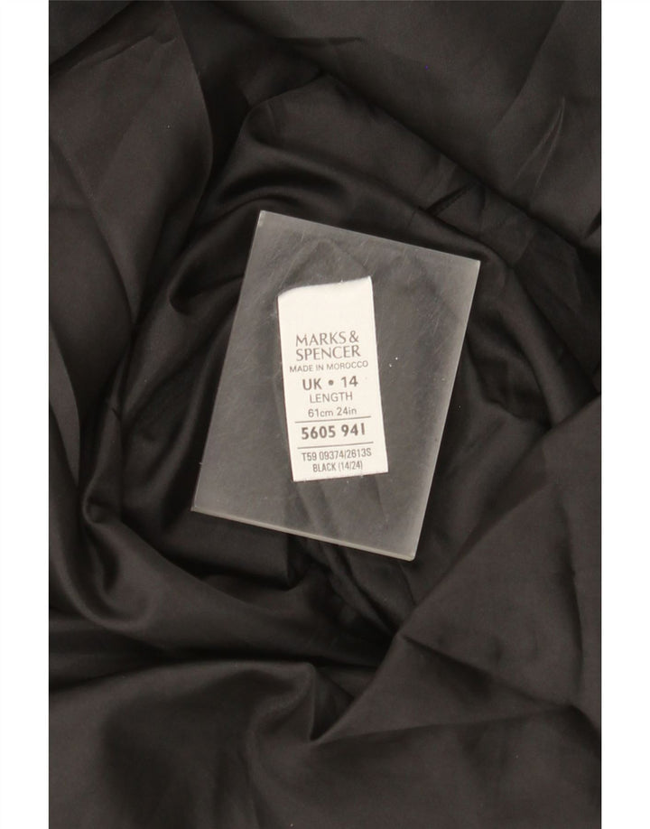 Fustă A-Line pentru femei Marks & Spencer UK 14 Large W32 Poliester negru