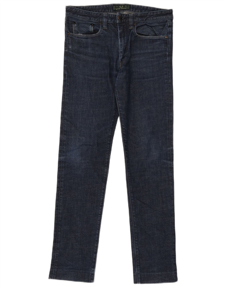 Blugi slim pentru femei Fred Perry L30 L31 bumbac bleumarin