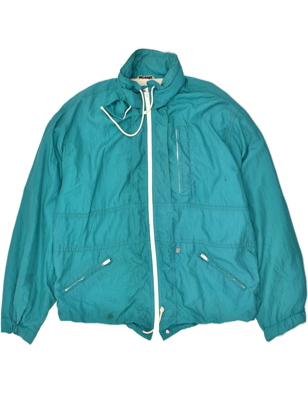VINTAGE Mens Hooded Tracksuit Top Jacket Large Blue Vintage Vintage and Second-Hand Vintage from Messina Hembry 