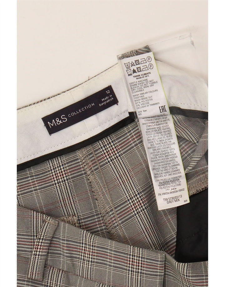 Pantaloni chino pentru femei Marks & Spencer UK 12 Medium W32 L33 Gri Houndstooth