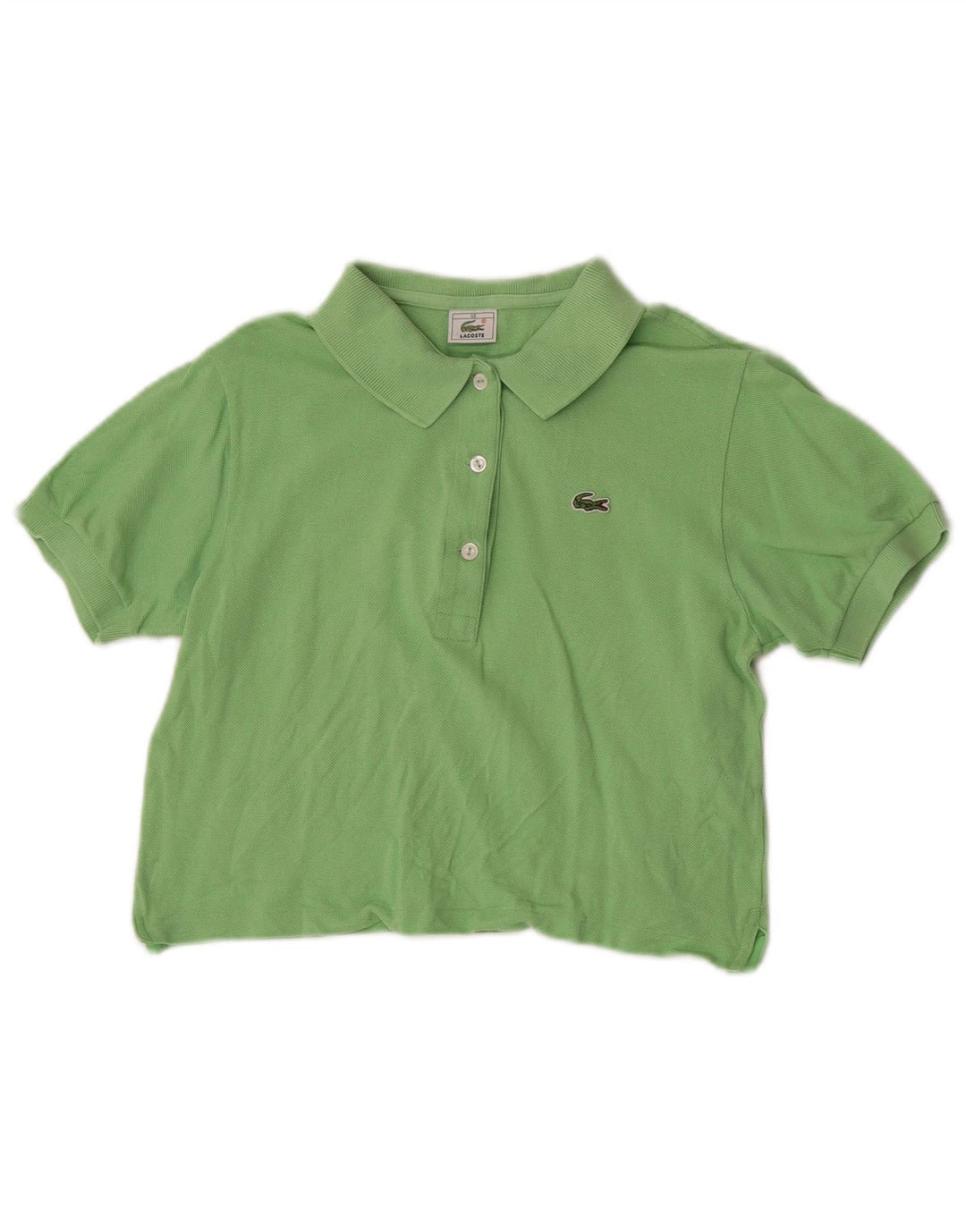 Tricou polo crop Lacoste pentru femei Mărimea 40 bumbac verde mediu
