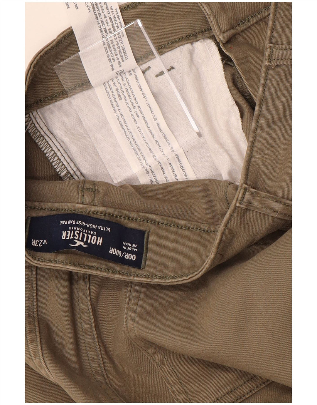 HOLLISTER Pantaloni cargo cu talie înaltă pentru femei US 00 2XS W23 L31 bej