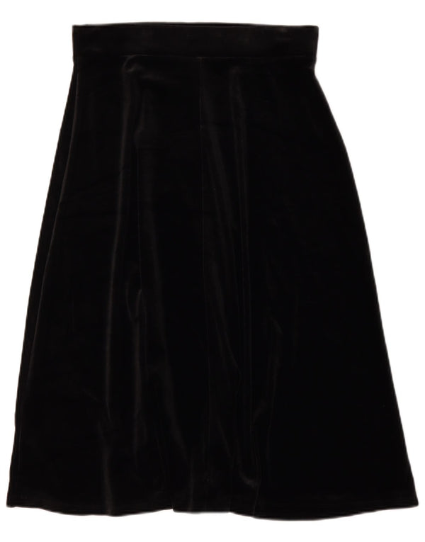 Marks & Spencer Womens Velvet A-Line Skirt UK 12 Medium W30 Black