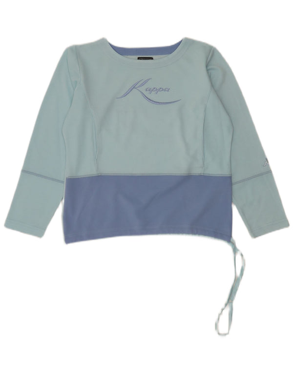 Top grafic pentru fete Kappa cu mânecă lungă 13-14 ani 2XL, albastru, bloc de culoare