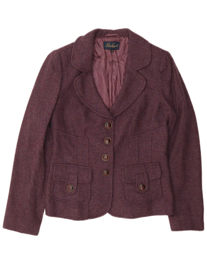 Sacou blazer pentru femei Luisa Spagnoli, cu 4 nasturi, IT 44 Medium Bordeaux Lână