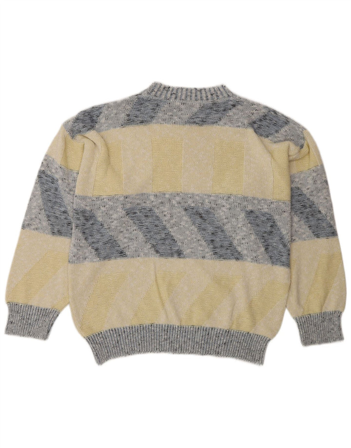 Pulover Vintage pentru bărbați cu decolteu triplu, XL, cu dungi multicolore
