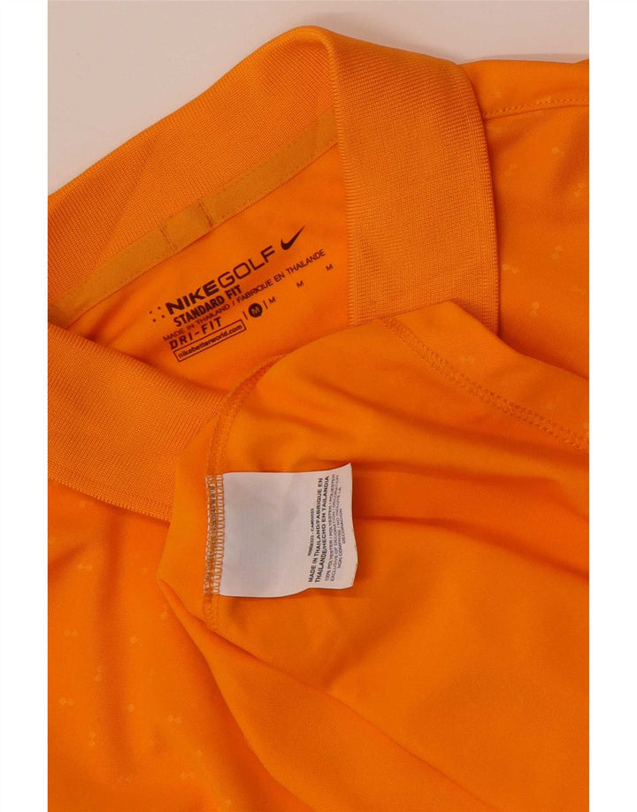 Tricou polo Nike Dri Fit Standard Fit pentru bărbați, poliester cu pete portocaliu mediu