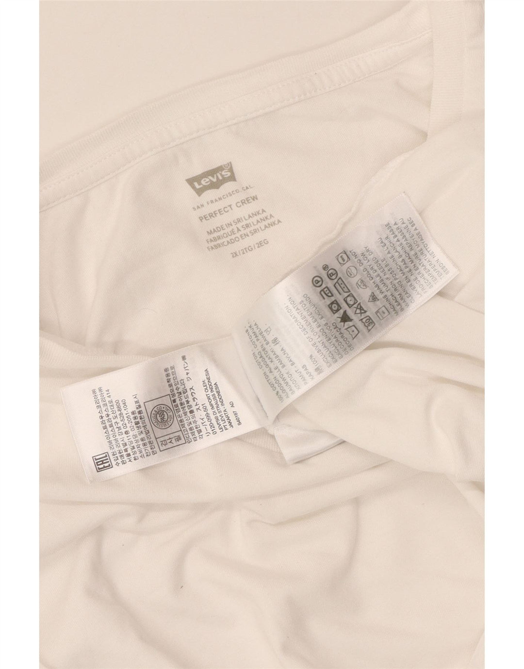 Tricou LEVI'S Perfect Crew pentru femei, UK 20 2XL, bumbac alb