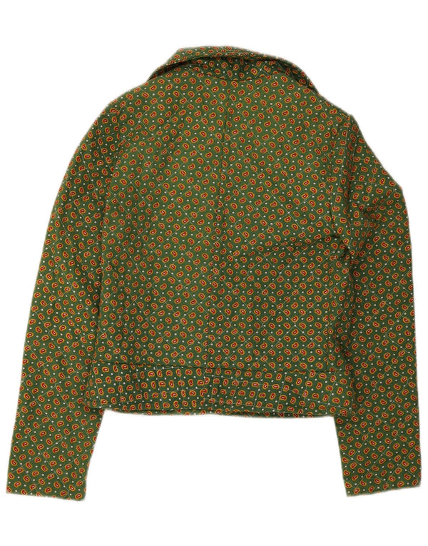 Bomber vintage pentru femei UK 8 Small Green Paisley