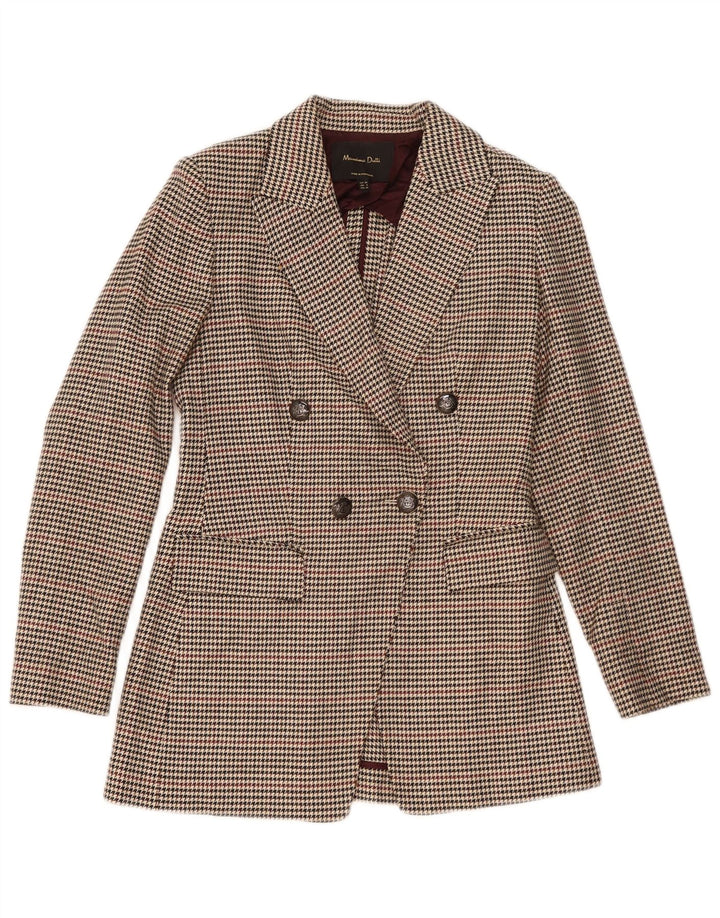 Massimo Dutti Jachetă Blazer pentru Femei cu Breastă dublu EU 34 2XS Bej