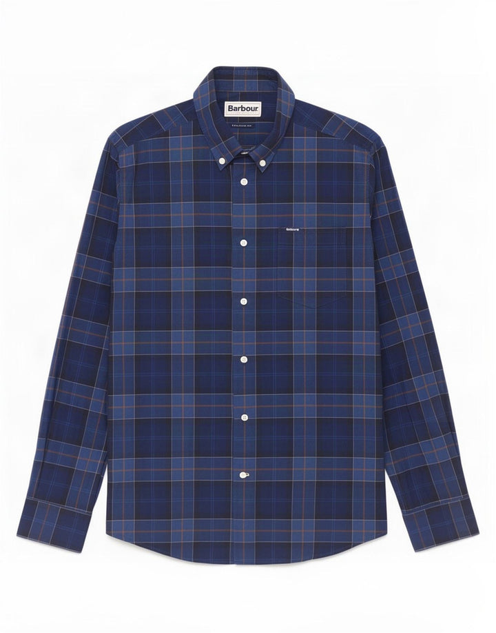 Cămașă pentru bărbați Barbour Tailored Fit Bumbac carouri albastru mediu