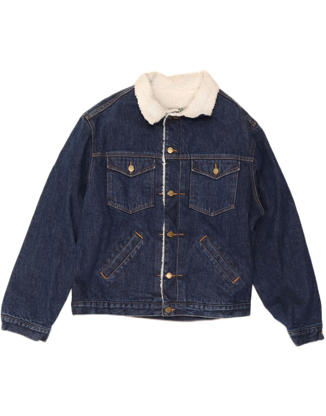 GREEN FOX Jachetă de blugi Sherpa pentru bărbați UK 38 Medium Blue