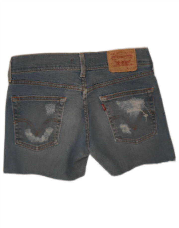 Pantaloni scurți Levi's pentru femei 559 denim distressed W32, bumbac albastru mare
