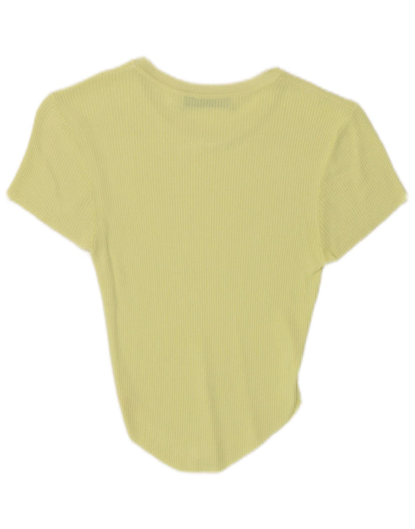 Crop Top cu mânecă scurtă pentru femei Zara UK 4 XS Galben