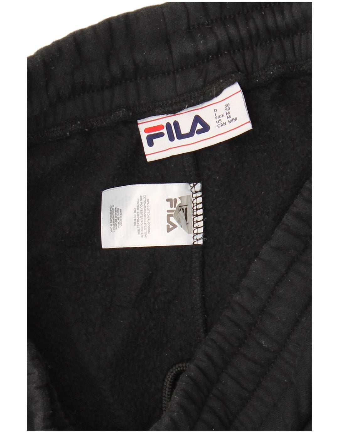 Pantaloni de trening pentru bărbați cu grafică FILA Pantaloni de jogging, bumbac mediu negru
