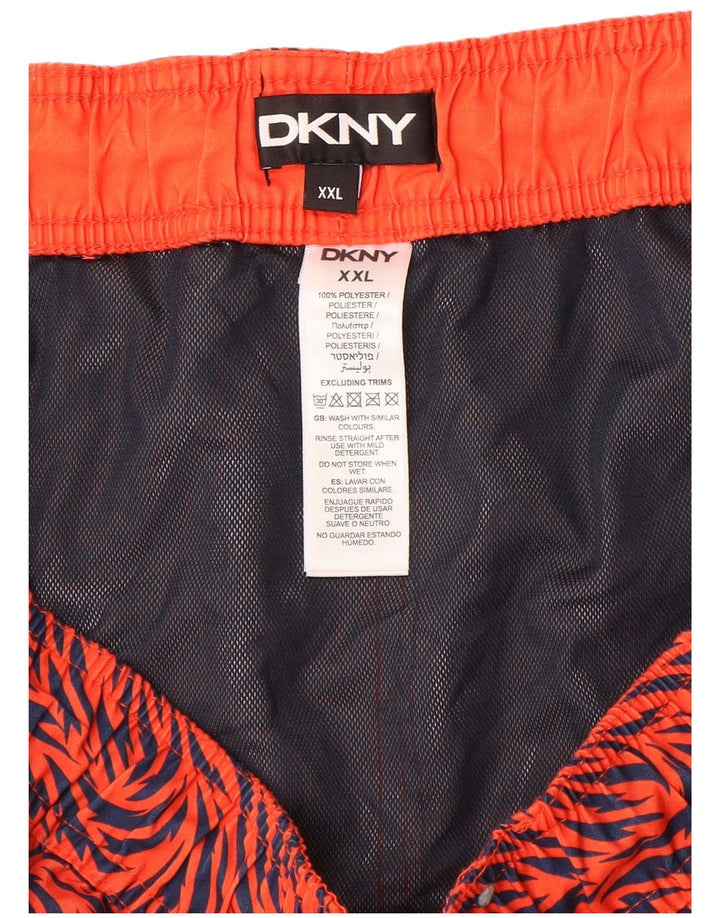 Pantaloni scurți de înot Dkny pentru bărbați 2XL poliester geometric portocaliu