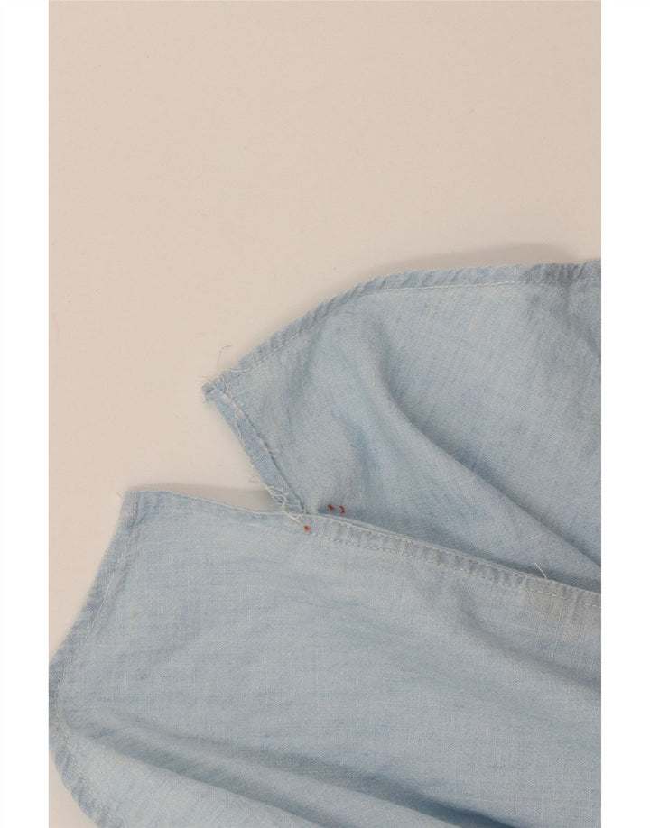 Cămașă supradimensionată cu mânecă scurtă pentru femei Ralph Lauren US 4 Small Blue Bumbac