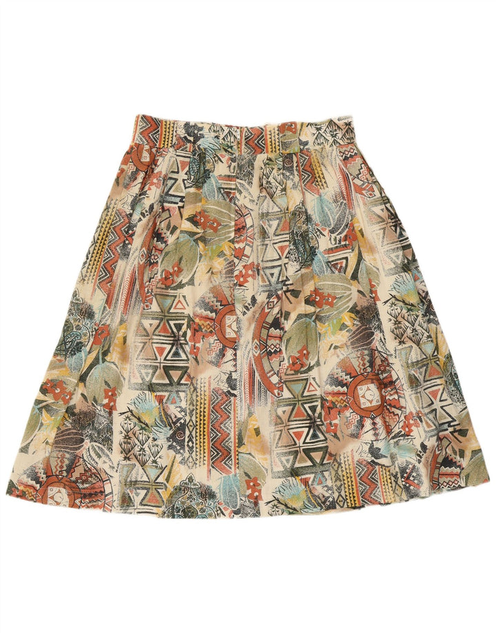 Fusta plisată pentru femei VINTAGE UK 16 Large W32 Multicolor Geometric