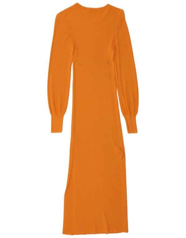 Rochie Maxi Jumper pentru Damă Zara UK 8 Mic Portocaliu Viscoză