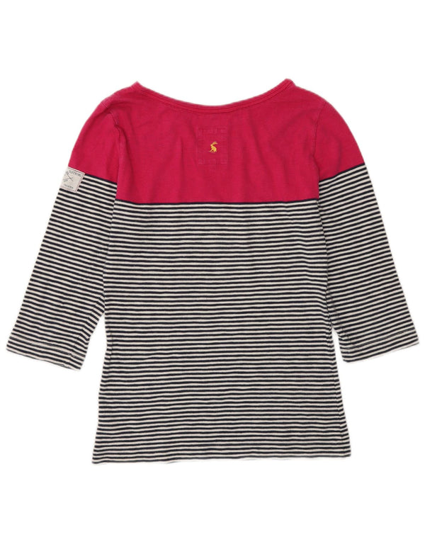 Top pentru femei Joules cu mâneci 3/4 UK 10, bumbac cu dungi multicolore mici