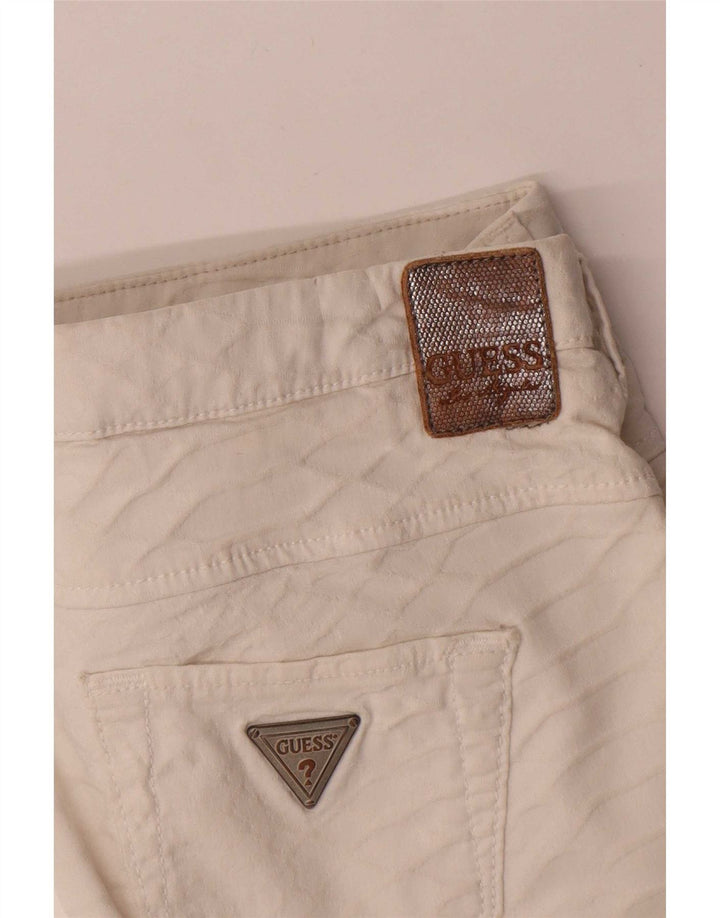 Blugi skinny pentru femei Guess W30 L29 alb catifelat