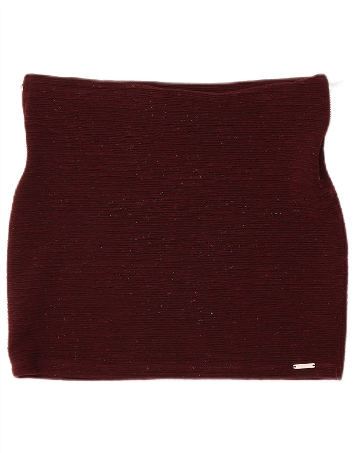 Fusta mini pentru femei Superdry W32 Burgundy Flecked Poliester