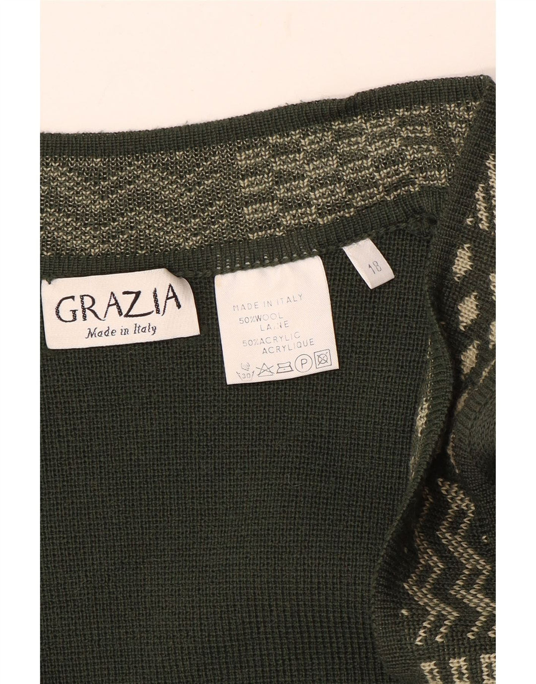 Pulover cardigan cu paragate Grazia pentru femei US 18 2XL Kaki Lână