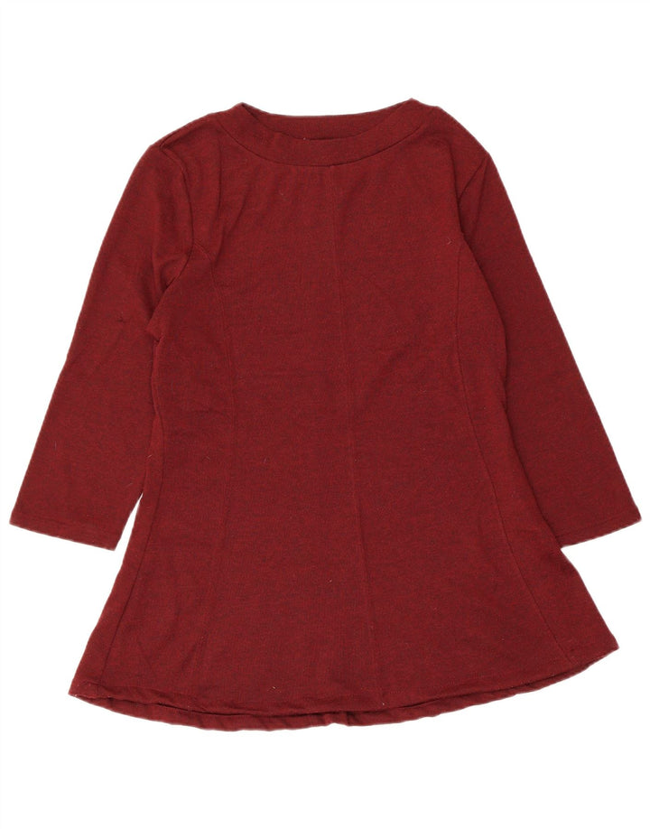 MARKS & SPENCER Bluză cu mâneci 3/4 pentru femei UK 12 Medium Burgundy Flecked