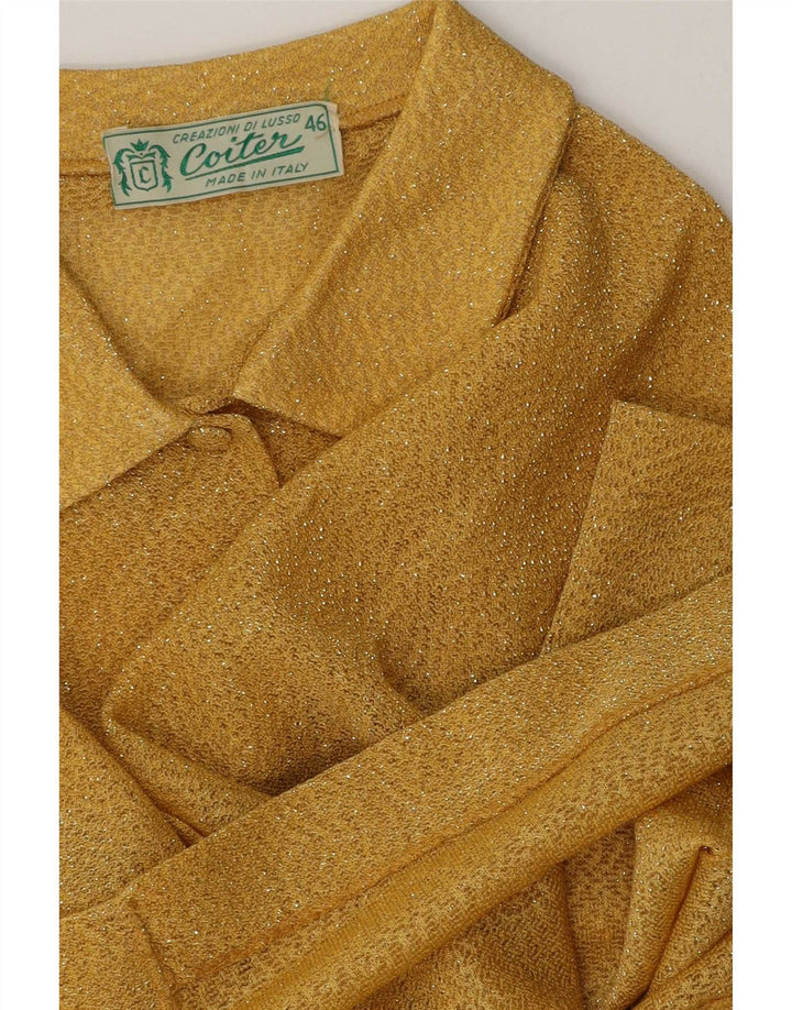 Bluză cămașă Vintage pentru femei IT 46 Large Yellow