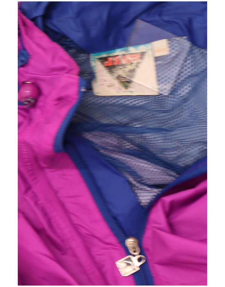 J JEANTEX Jachetă de ploaie cu glugă pentru femei UK 44/46 2XL Violet Colorblock