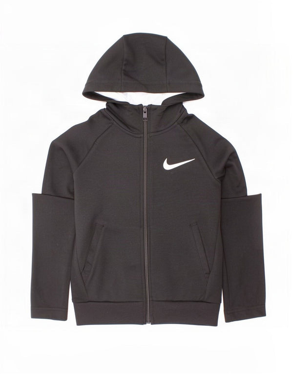 Pulover Nike pentru băieți, cu fermoar, 3-4 ani, XS, negru, poliester