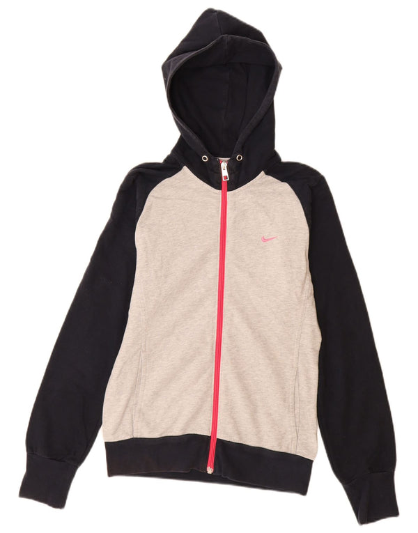 Pulover Nike pentru femei, cu fermoar, UK 10, gri mic, bloc de culoare