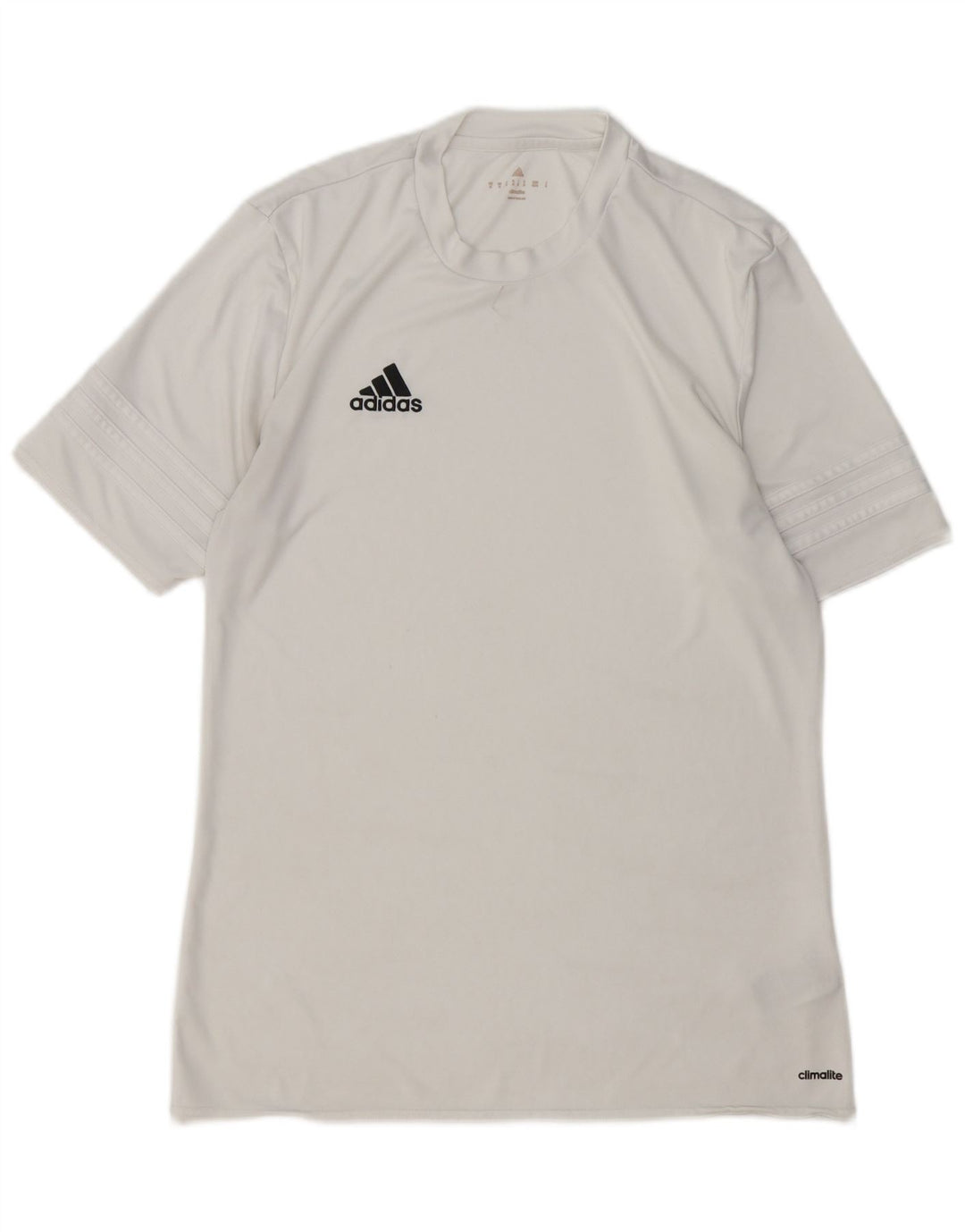 Tricou ADIDAS Climalite pentru bărbați, poliester mediu alb