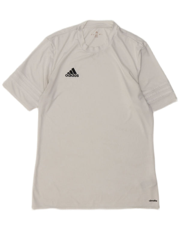 Tricou ADIDAS Climalite pentru bărbați, poliester mediu alb