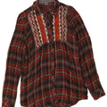 Cămașă cu paragate Trussardi pentru femei UK 14 Medium Burgundy Check