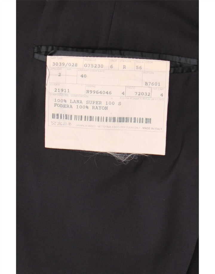 Burberry Mens 3 Button Blazer Jacket IT 56 XL Bleumarin Wool