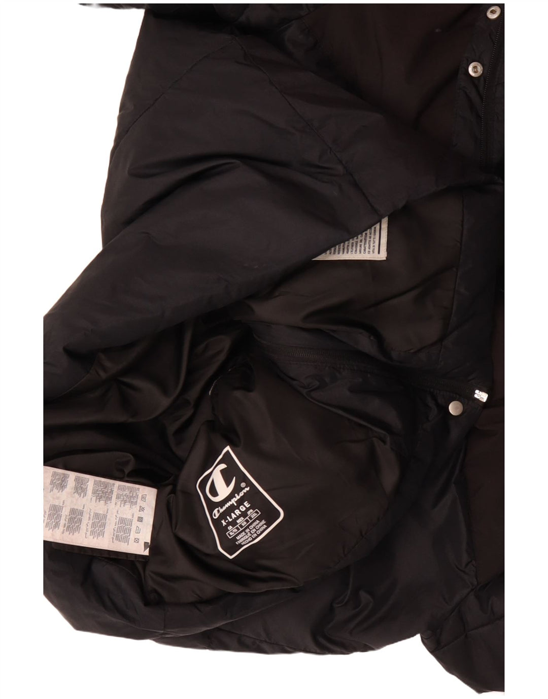 Jachetă căptușită pentru femei CHAMPION, cu ajustare largă, UK 18 XL, negru, color block