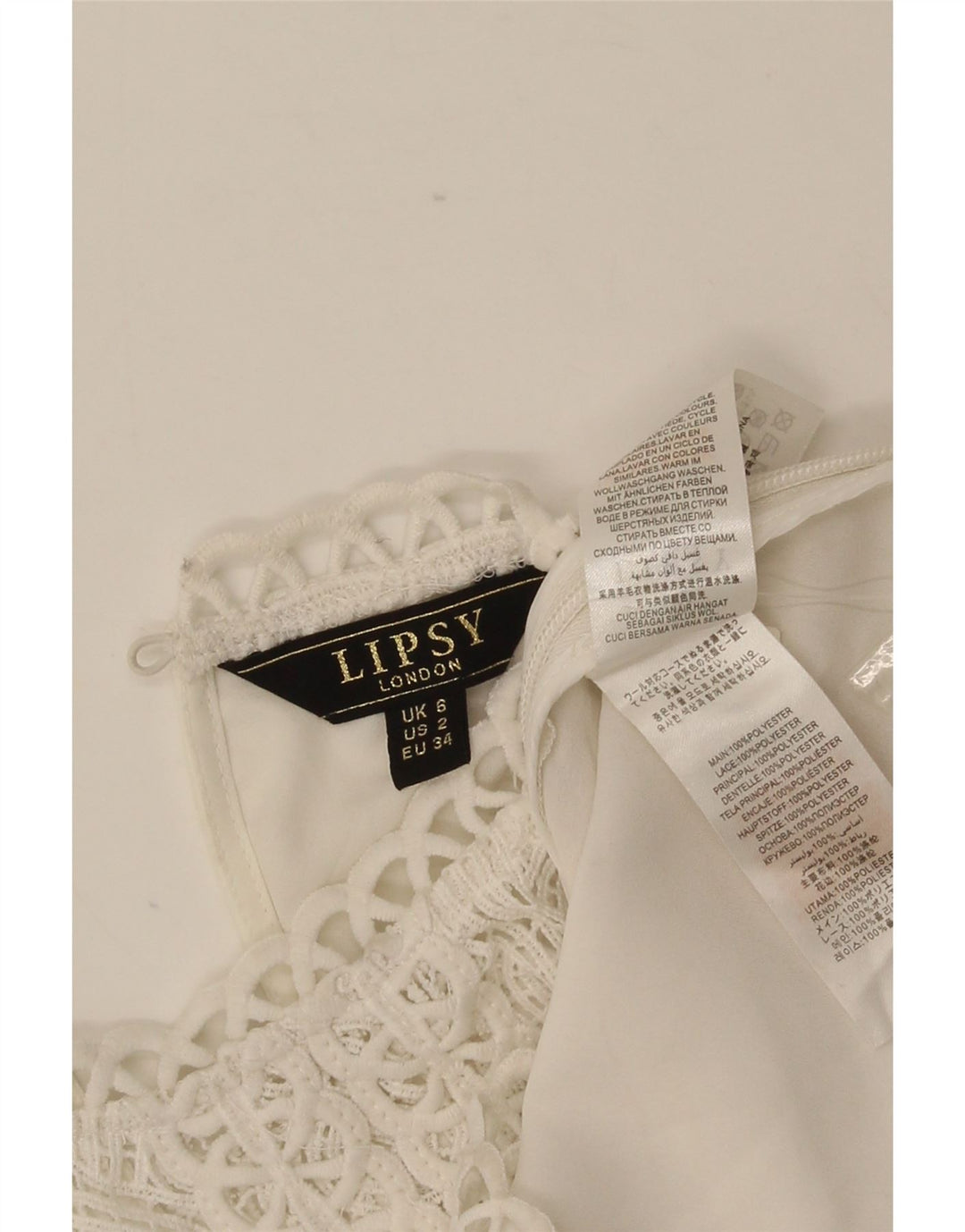 Bluză Lipsy pentru femei UK 6 XS Poliester floral alb