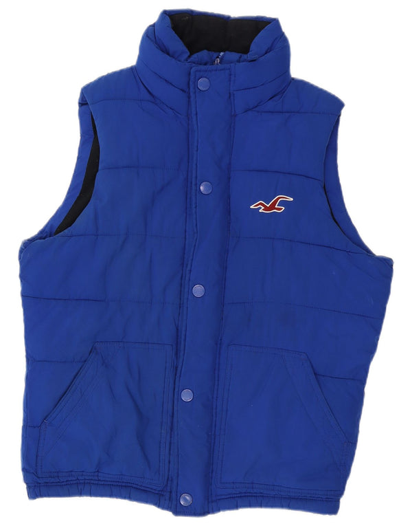 Hollister Mens Padded Gilet UK 38 Medium Blue Poliester