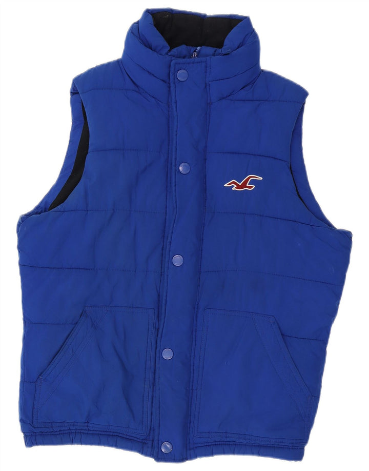 Hollister Mens Padded Gilet UK 38 Medium Blue Poliester