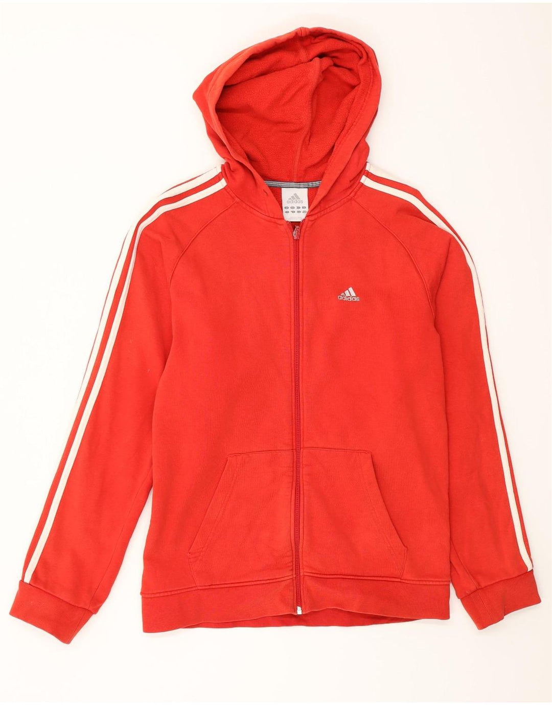Pulover Adidas pentru bărbați, cu fermoar, bumbac, roșu