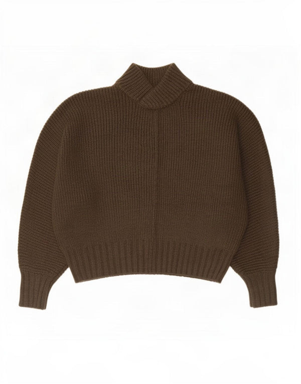 Pulover oversize pentru femei cu gât țestoasă Zara UK 16 mare kaki